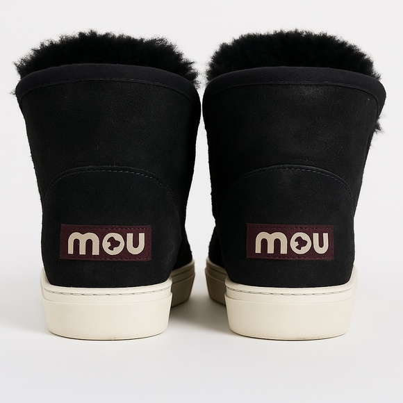 Mou Eskimo Sneaker Boots – Black Shearling – Size 39 (US 8–8.5) - Picture 1 of 7